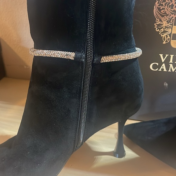 Vince Camuto suede heel boots rhinestones Carlyma sz 8.5 FINAL - Picture 6 of 17